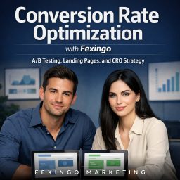 Artwork for Conversion Rate Optimization with Fexingo: A/B Testing, Landing Pages, and CRO Strategy